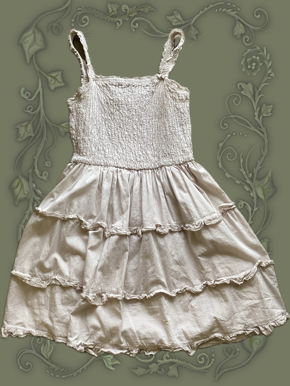 Cream Tiered Sundress - Unbranded